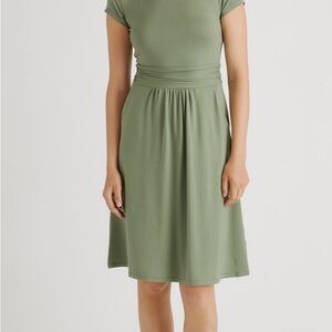 Quince Olive Green Midi Dress